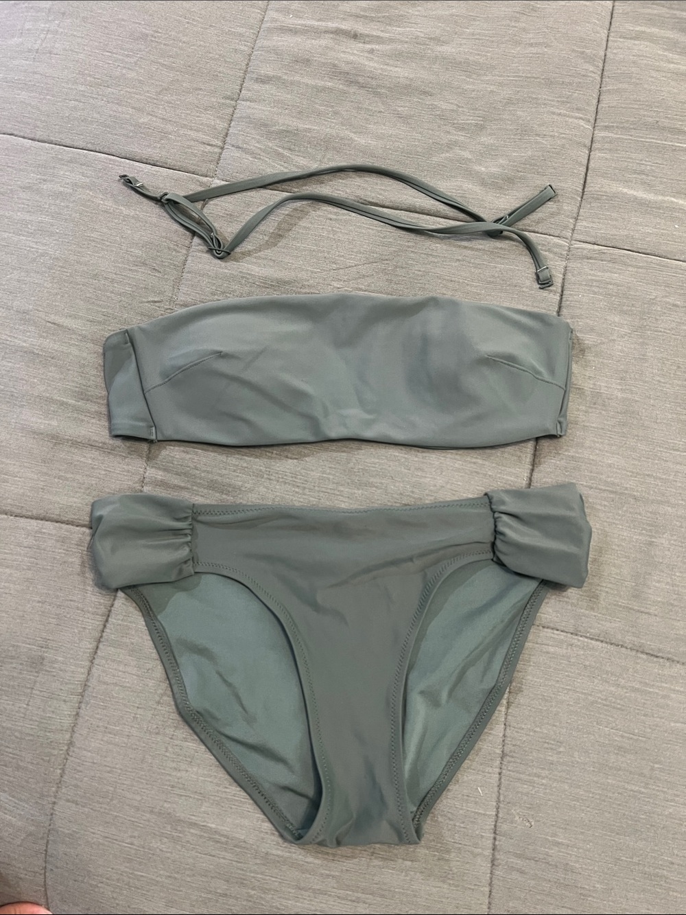 aerie Olive Green Bandeau Bikini Set